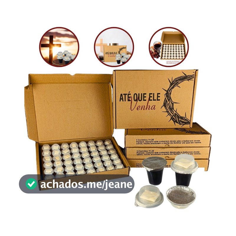 Kit Cálice Santa Ceia Suco Uva Aurora + Pão Ázimo 48 Unidades