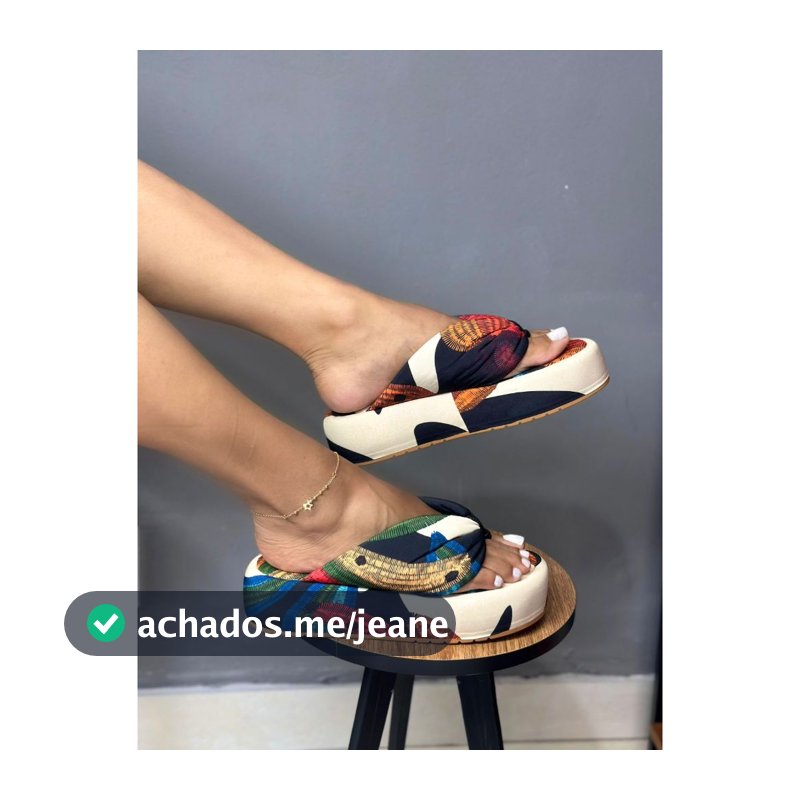 Sandália Feminina Farm Dedinho Flat Blogueira da Moda Estampa Verão