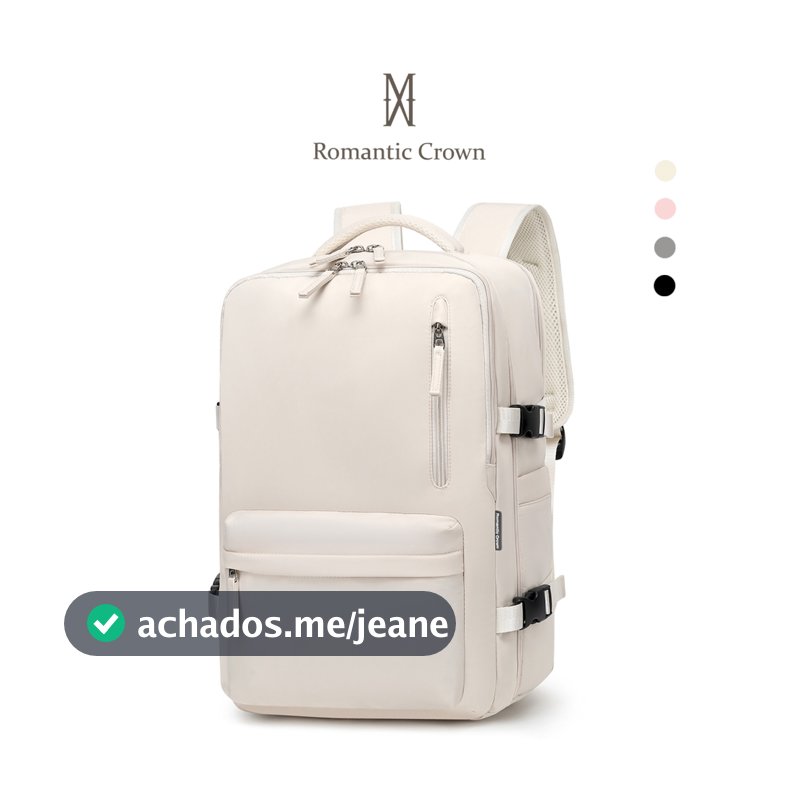 ROMANTIC CROWN Mochila De Viagem Feminina Multifuncional Impermeável Reforçada Expansível para Trilha Esportiva