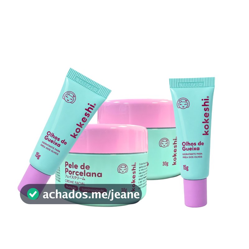 Super Kit Renovadores Faciais Kokeshi Hidratação Renovação 2 Cremes e Olhos de Gueixa