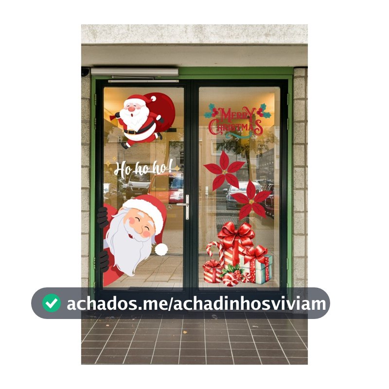 Adesivo de Natal para Parede ou vitrine de loja – Papai Noel 30cm a 50cm