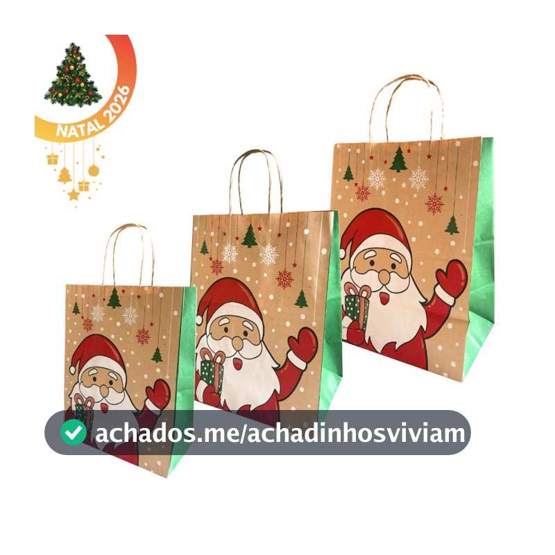 Kit 10 Sacola Santa Claus Presente De Natal Vários Tamanhos