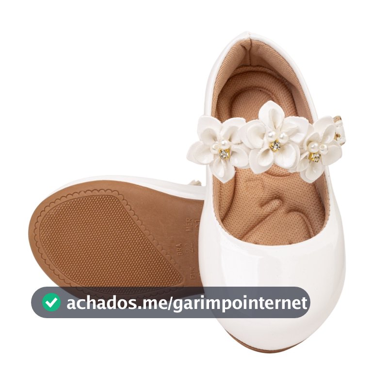Sapatilha Infantil Menina Sapato Boneca Feminina Sapatinho Batizado Daminha Festa Flor 16 ao 34