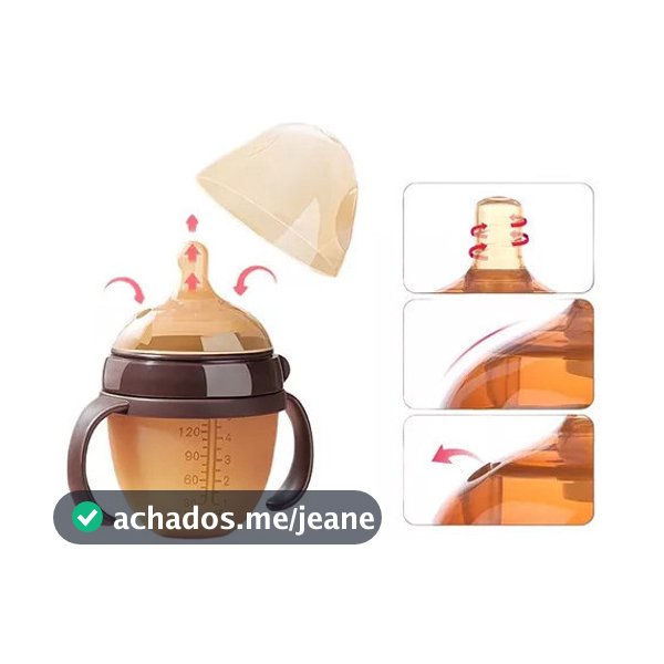 Mamadeira Bebê Silicone 150ml Antivazamento com Alça Infantil para Leite e Alimentação