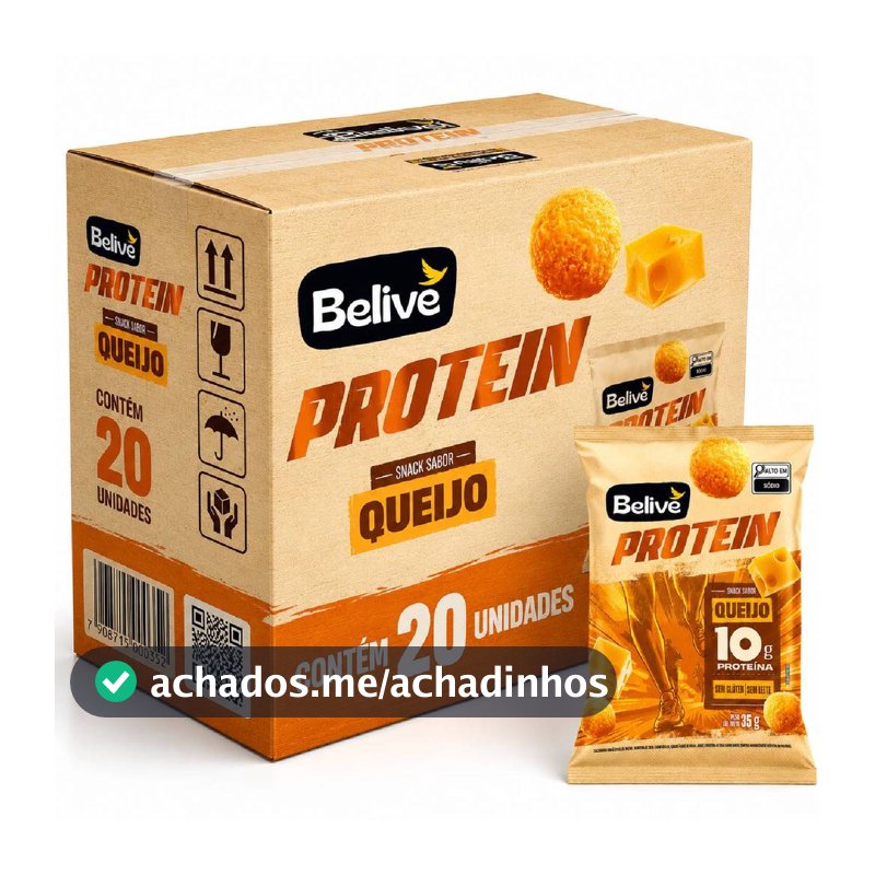 Kit 20 Snack Queijo 10g Proteína s/ Glúten BELIVE 35g
