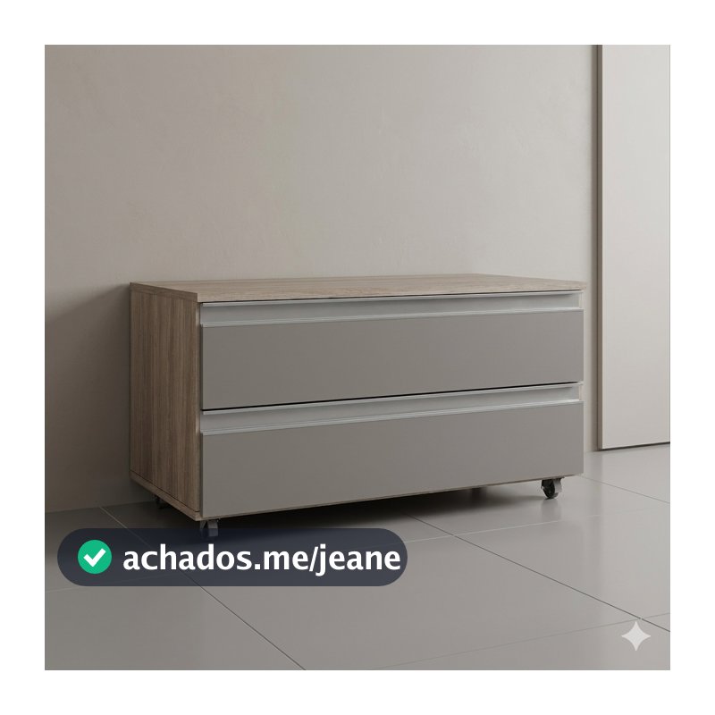 Gabinete Banheiro JOIA 80CM 02 GAVETAS com Rodinhas