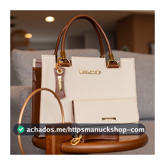 Promoção Kit 3 Bolsa Feminina Grande + Carteira + Alça Transversal 70%OFF Relâmpago