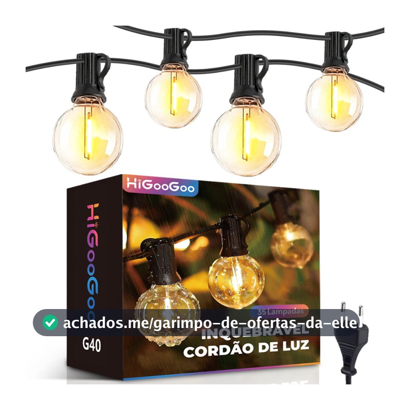 HiGooGoo Inquebrável Varal De Luzes 20/30M LED Lampada Cordão Luz IP65 Decoração Carnaval Natal Externa