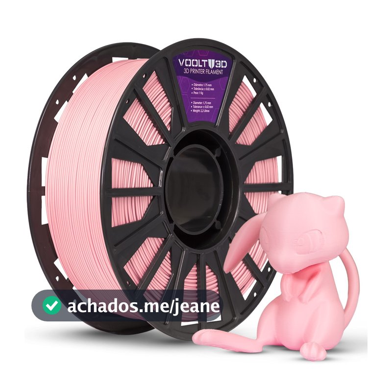 Filamento Pla Rosa Bebê Velvet Premium 1kg 1,75mm Efeito Aveludado Para Impressora 3D FDM - Voolt3D