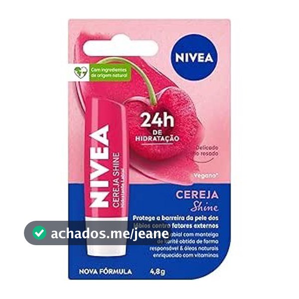 Protetor Labial Hidratante Nivea 4,8g Cereja Shine
