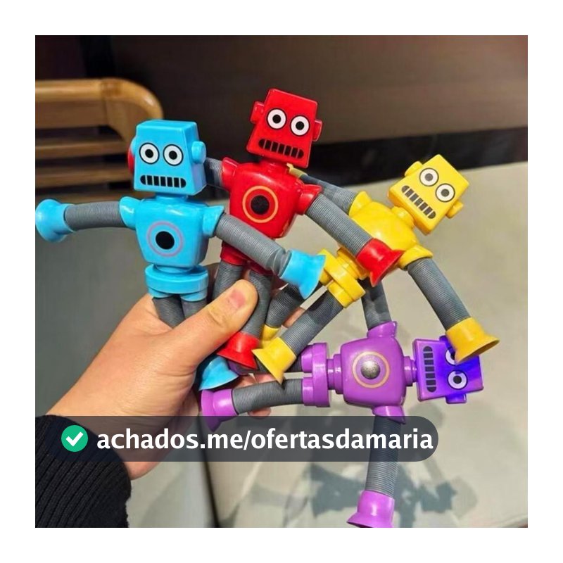 Robô Cartoon Tubo Telescópico Fofo Descompressão Design Criativo Brinquedo milly_shop_brasil