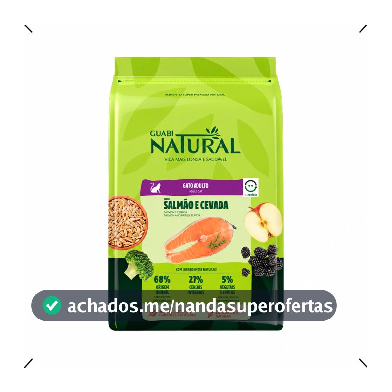 RAÇÃO GUABI NATURAL GATO ADULTO SALMAO 7,5KG