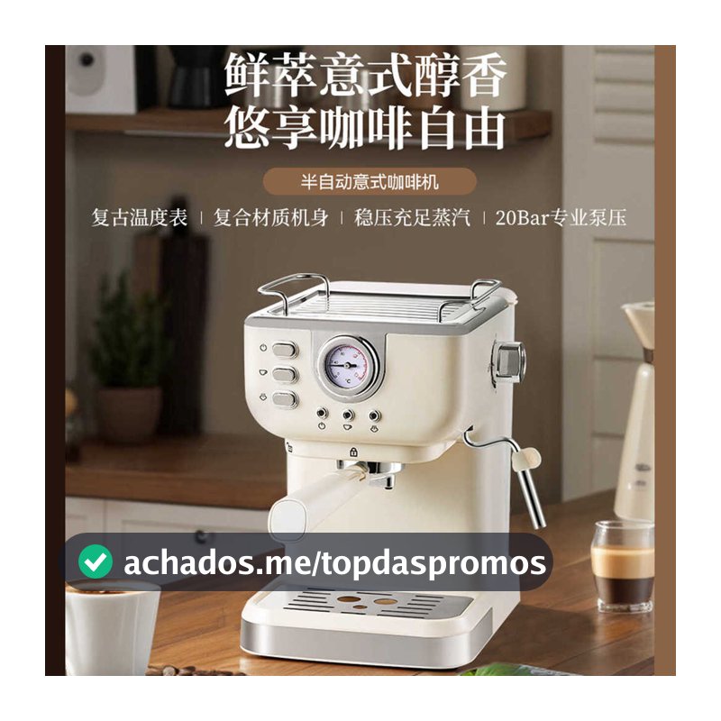 Máquina de café retrô italiana semiautomática, escritório doméstico, alta pressão, Espresso, vapor, leite, espuma, cafet