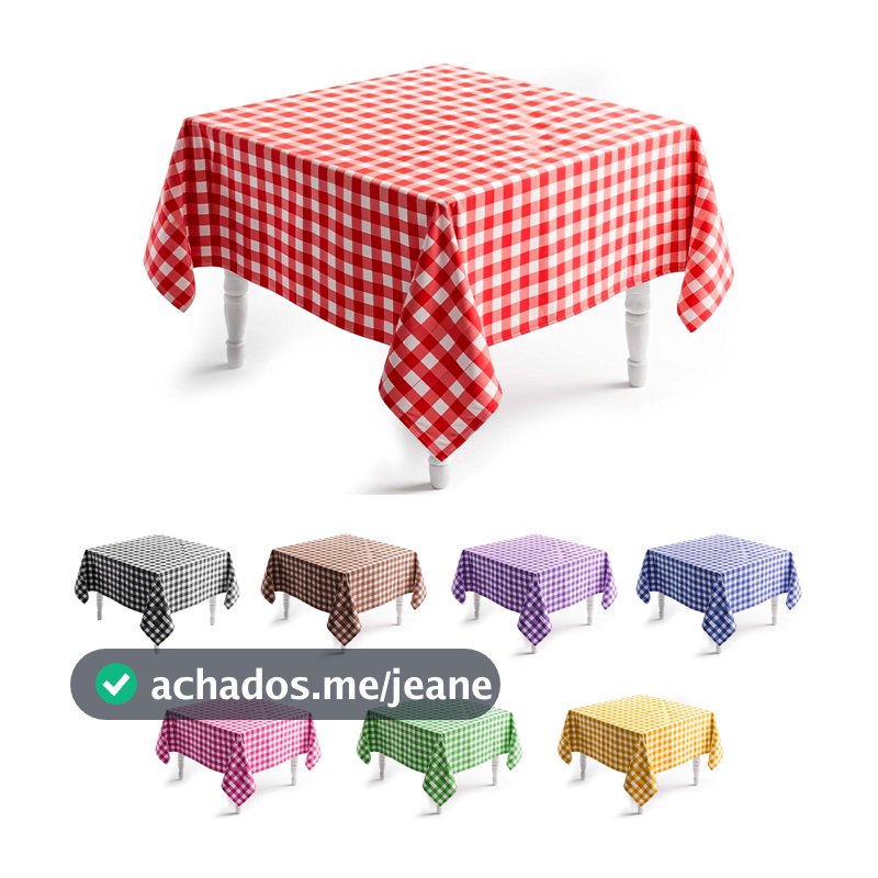 Toalha de Mesa Quadrada Xadrez em Tecido 4 Lugares Festa Junina Pique Nique Cobre Mancha e Decoração em Geral