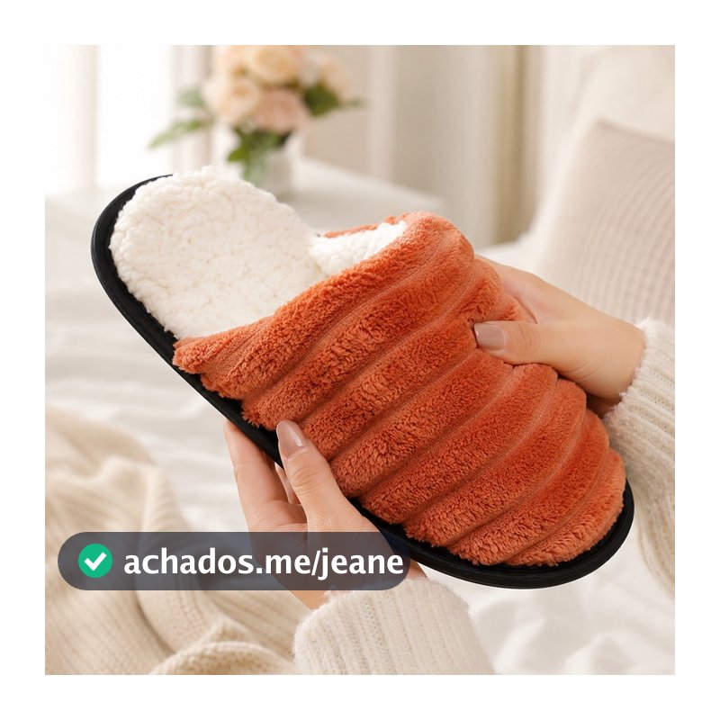 Pantufa LUXO Quentinha Unissex Pelúcia Macia Antiderrapante Confortável Masculina Feminina Casa Frio