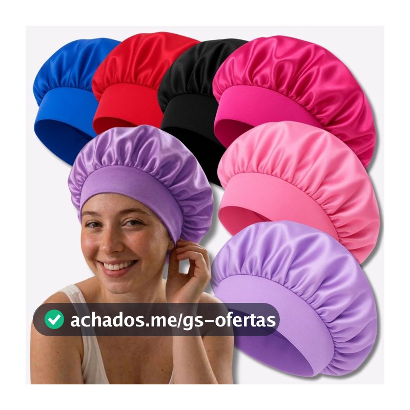 Touca De Cetim Dupla Face Anti Frizz Hidratação Para Dormir Confortável Faixa Grossa Cores Variadas Envio Imediato
