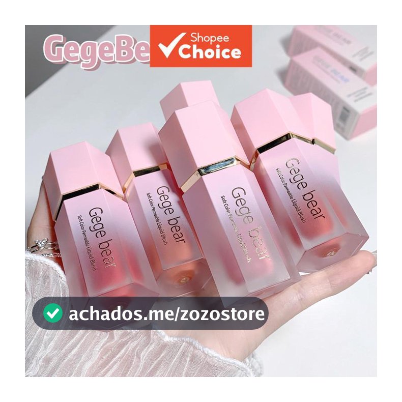 Gecomomo Creme Blush Líquido 6 Cores Veludo Liso Mate Rosa