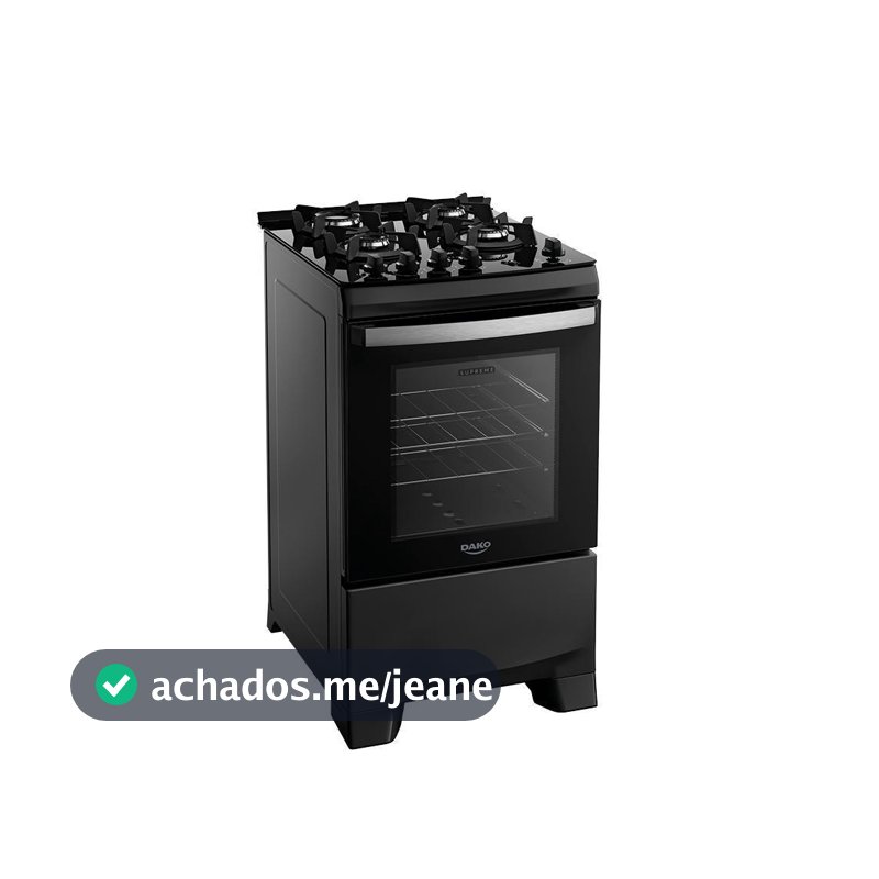 Fogão 4 Bocas Dako Supreme Glass Com Mesa Vidro Preto Bivolt