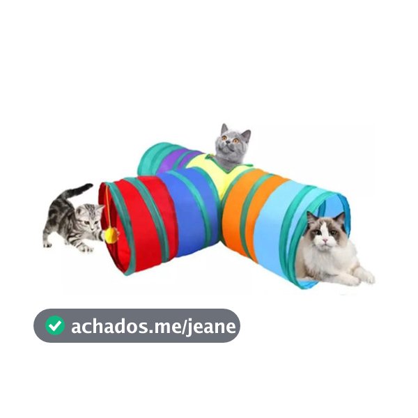 Túnel Labirinto Para Gatos Cães Interativo Cat Brinquedo Pet Cor Arco-íris T