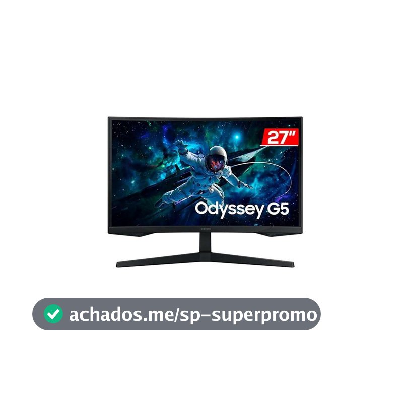 Monitor Samsung Odyssey  G5  27" QHD VA LS27CG552ELMZD  165HZ 1 (MPRT)  Display Port HDMI Headphone USB-C