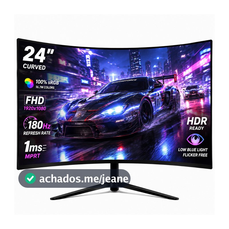 curva Monitor Gamer 24/27" FHD 180Hz IPS 100% sRGB Leve e VESA Alto-Falante Integrado,HDMI/DP, HDR Ampla Visão