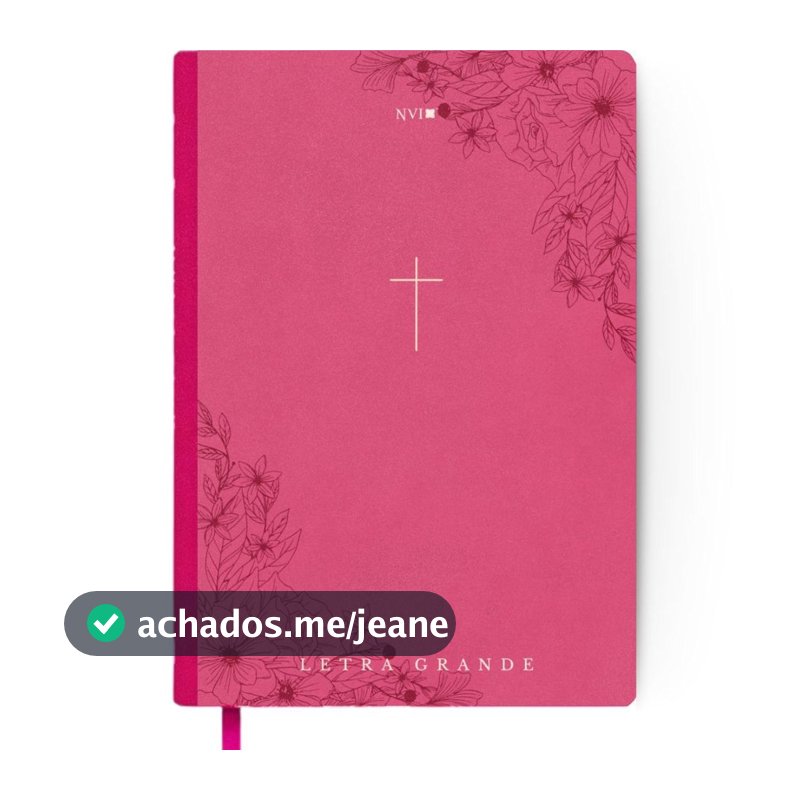 Bíblia Sagrada | Letra Grande | NVI | Capa Dura | Cruz Rosa