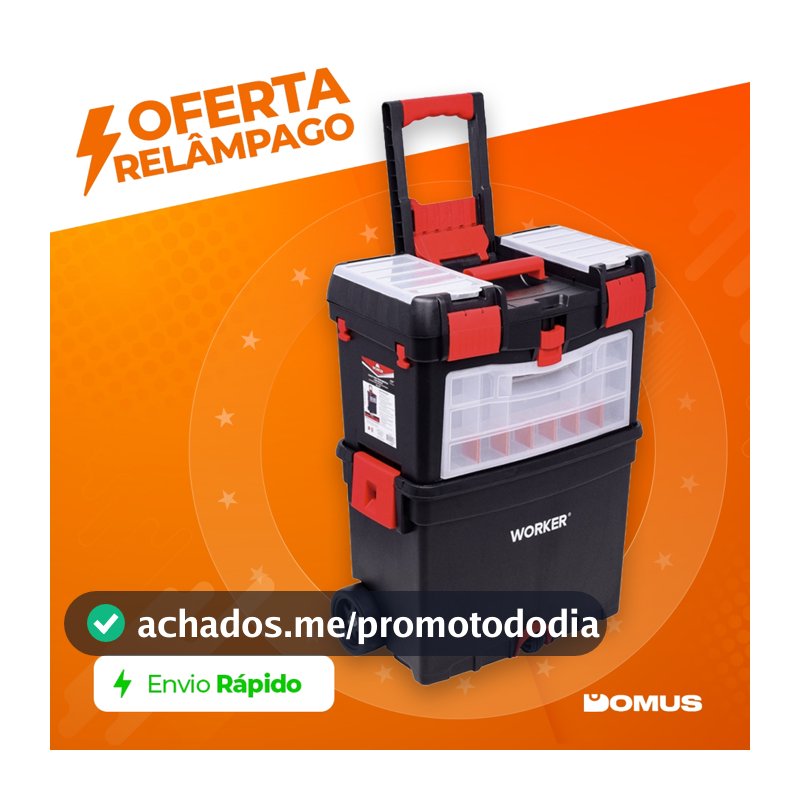Caixa de Ferramentas Worker 24,5" com Rodas Polipropileno