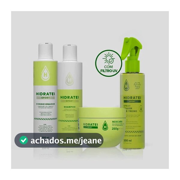 Kit Capilar Sport Hidratei Antifrizz Proteção UV Hidratação Pós-Treino Academia Suor Sol