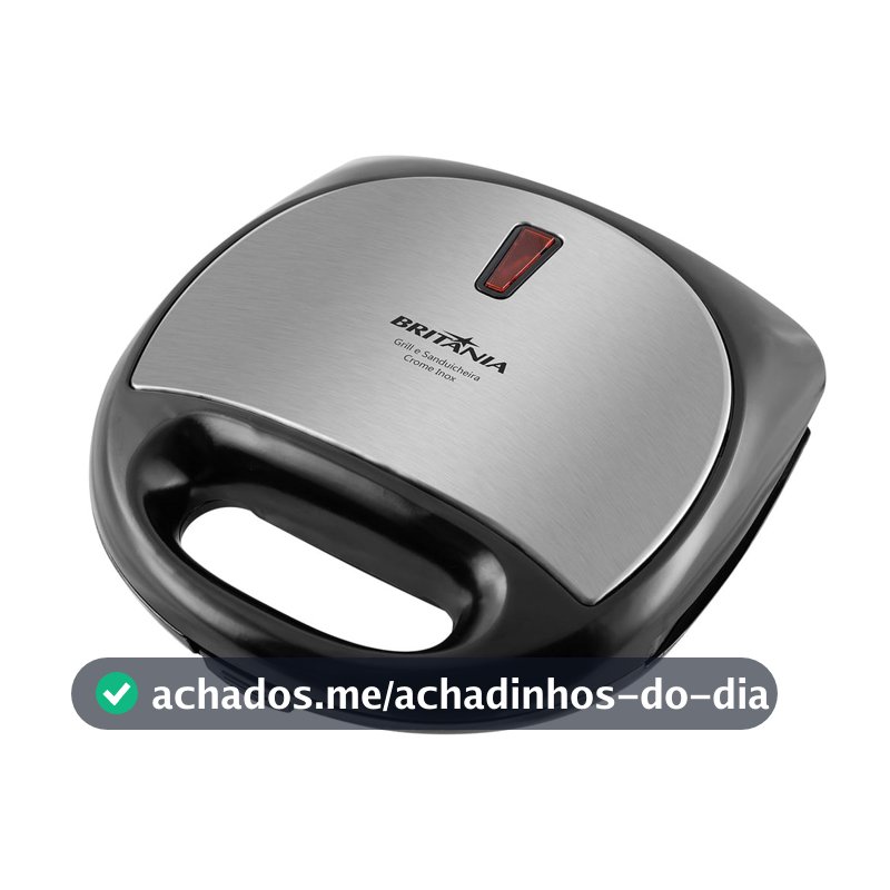 Grill e Sanduicheira Britânia Crome Inox 750W