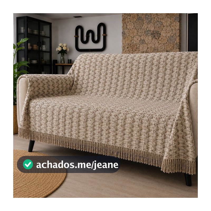 Manta Para Sofá fibra de coco com Algodão Luxo Gigante 270x260 Tipo Capa De Sofá / manta para cama de casal