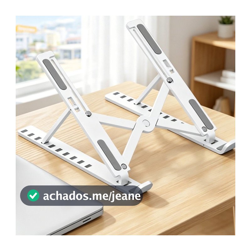 1 Conjuntos Suporte Para Notebook Ajustável Ergonômico Preto E Branco Dobrável Melhor Resfriamento Postura