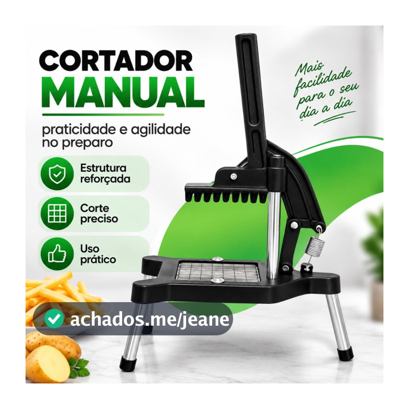 Picador Cortador de Legumes Industrial Fatiador Perereca Cabrita Batata Frutas Profissional