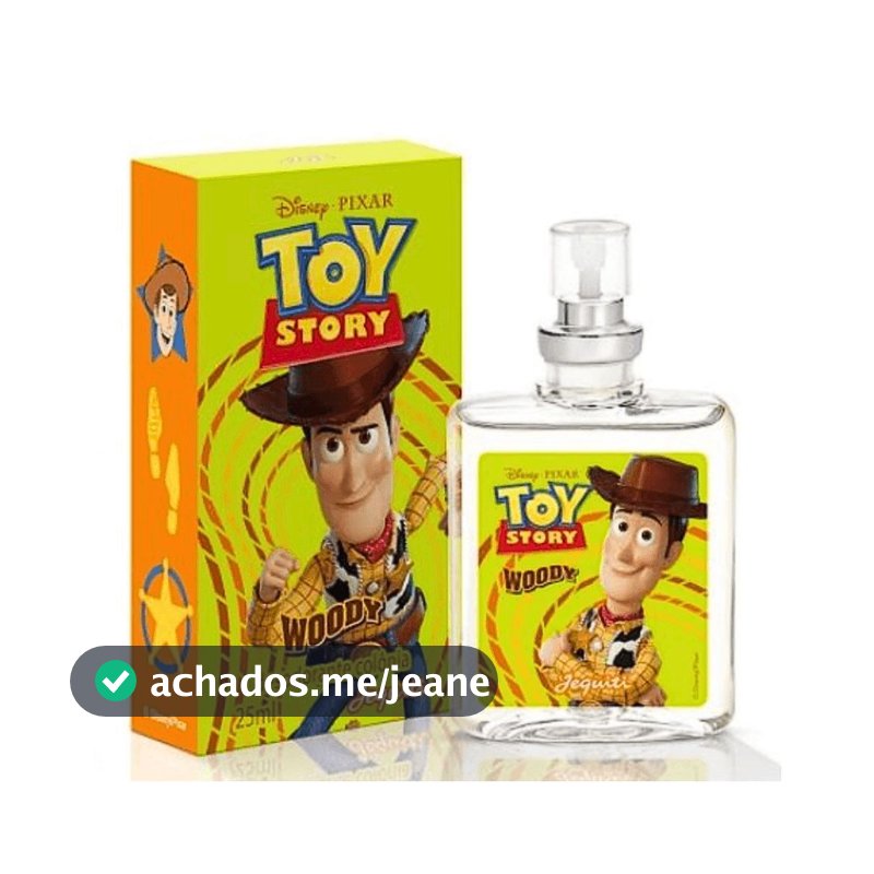 Perfume Woody Toy Story Jequiti 25ml Desodorante Colônia Infantil Fougère Vibrante Fragrância Original Frasco de Vidro