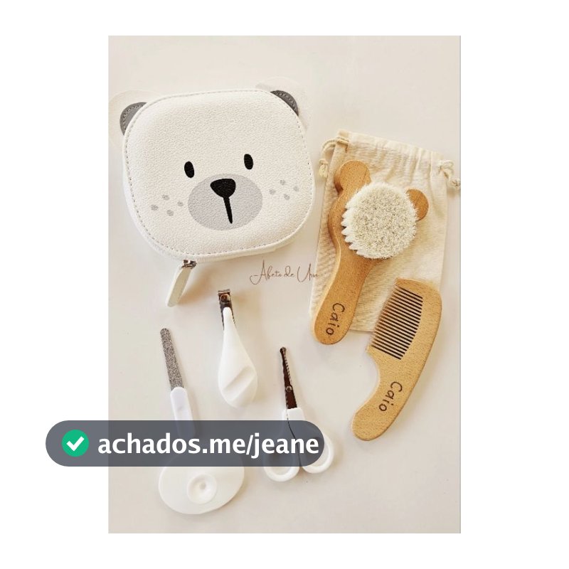 Kit Manicure para bebês e/ou kit Higiene com Escovinha e Pentinho - Bolsinha Ursinho