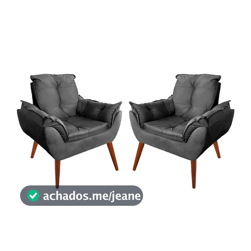 Kit 2 Poltronas Premium Luxo Cadeira Decorativa Sala Cores Poltronas P/ Recepção Pés Palito Castanho