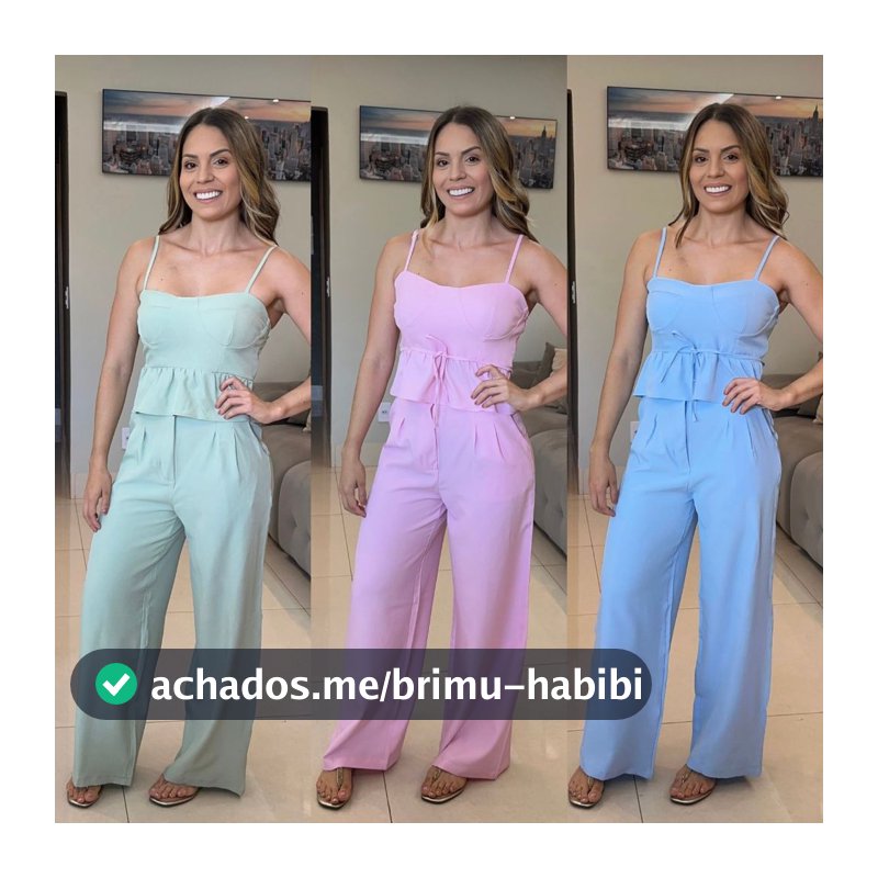 CONJUNTO FEMININO ALFAITARIA CALÇA PANTALONA BLUSA FORRADA ALCINHA REGULAVEL AMARRAÇÃO ELEGANTE CHIQUE LOOK TRABALHO