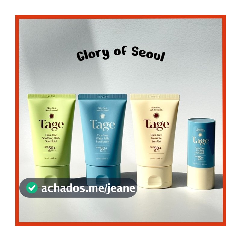 TAGE Cica-Tree Suncare 4 Types ( Soothing Daily Sun Fluid 50ml, Water Jelly Sun Serum 50ml, Invisible Sun Gel 50ml, Cooling Stick 19g )