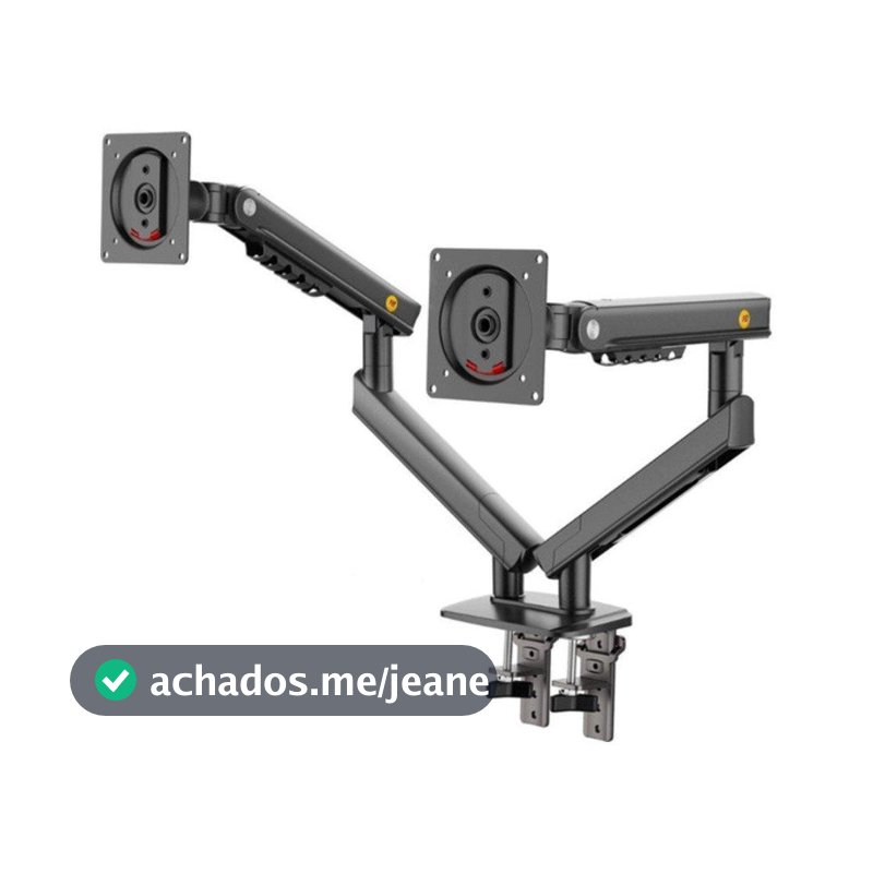 Suporte de Mesa Articulado para 2 Monitores de 17" a 32" North Bayou, com Pistão a Gás, VESA, Preto - A5C NB