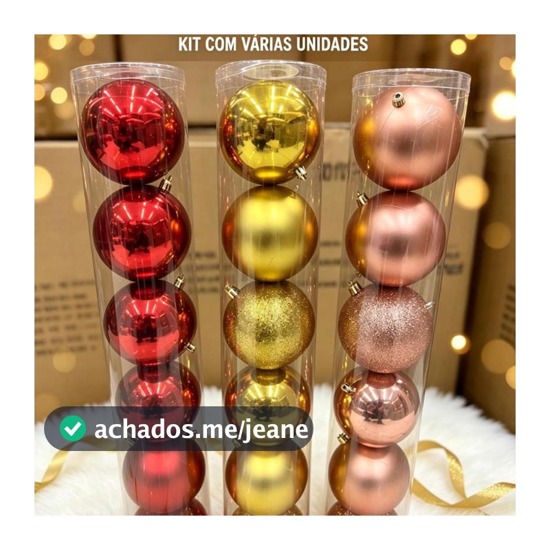 kit bola de natal tamanho 10cm- 6 unidade para decoração em casa ou loja para árvore grande..c