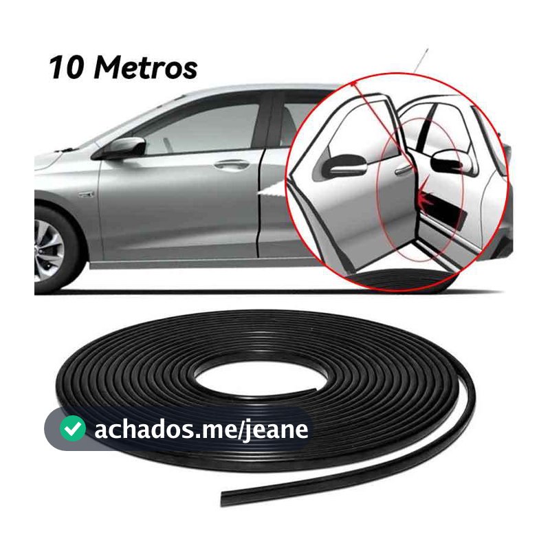 10 metros Borracha Protetora para Porta de Carro e Bordas Veiculo Universal Carro Preto Fosco