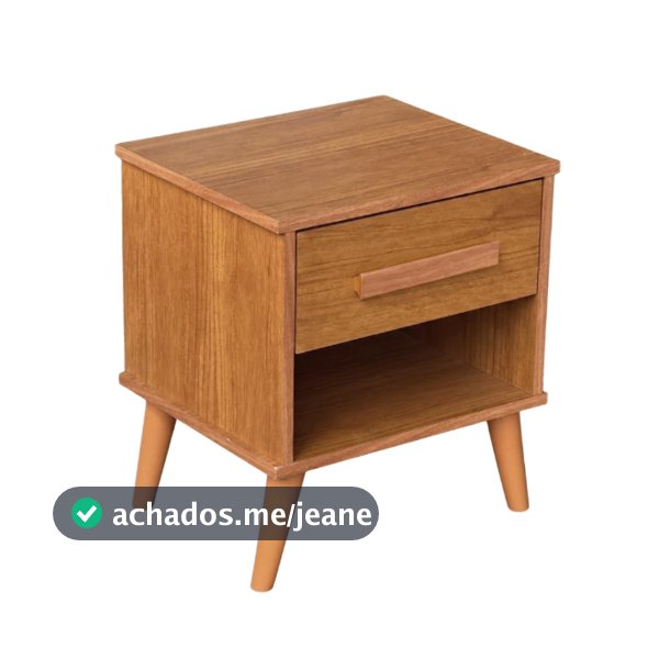Mesa De Cabeceira Milano Gaveta E Nicho Com Pés Aparador