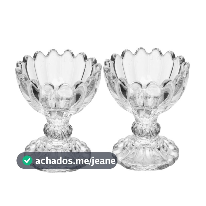 Conjunto 2 Porta Velas Geneva 7cm Cristal Wolff para Decoração Mesa Jantar Sala Aparador Centro de Mesa Elegante Uso Lar