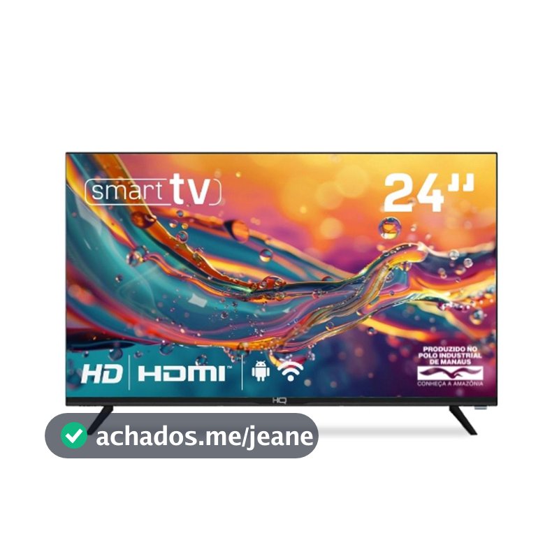 Smart TV HQ 24" HD Tela sem Bordas Sistema Android Design Slim HQS24NKHM
