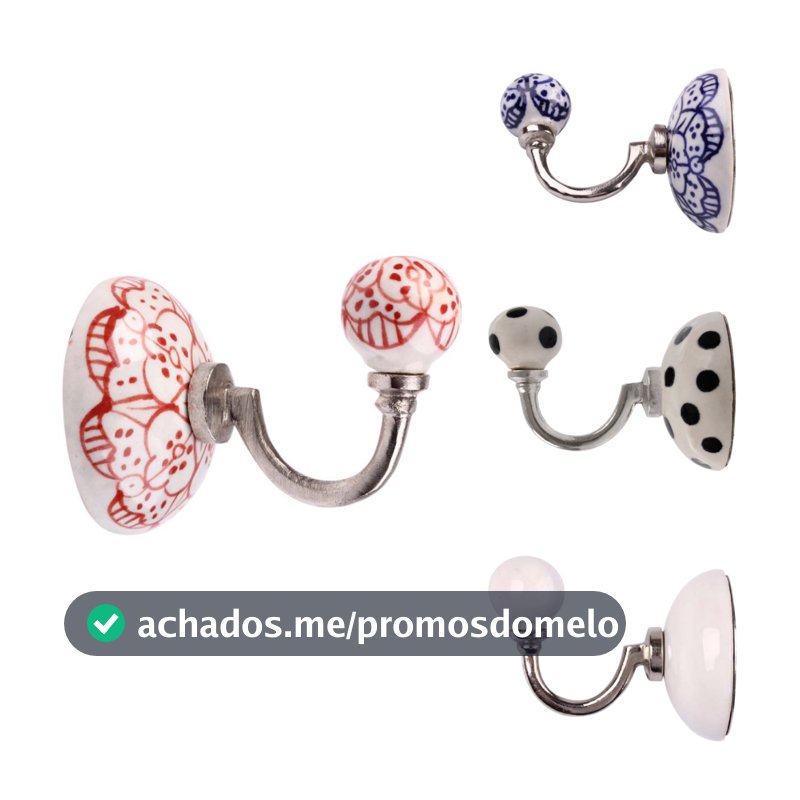 Cabide Gancho de Parede em Cerâmica Pendurar Roupas Metal Suporte Fácil Instalação Organizador