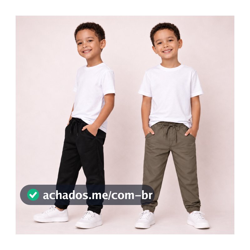 KIT 2 Jogger INFANTIL  Calça de Sarja Menino Alta Qualidade Slim Fit Brim Criança