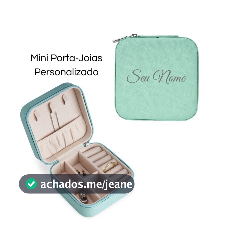 Mini Porta-Joias quadrado | personalizado com nome | de bolsa para brincos colares anéis