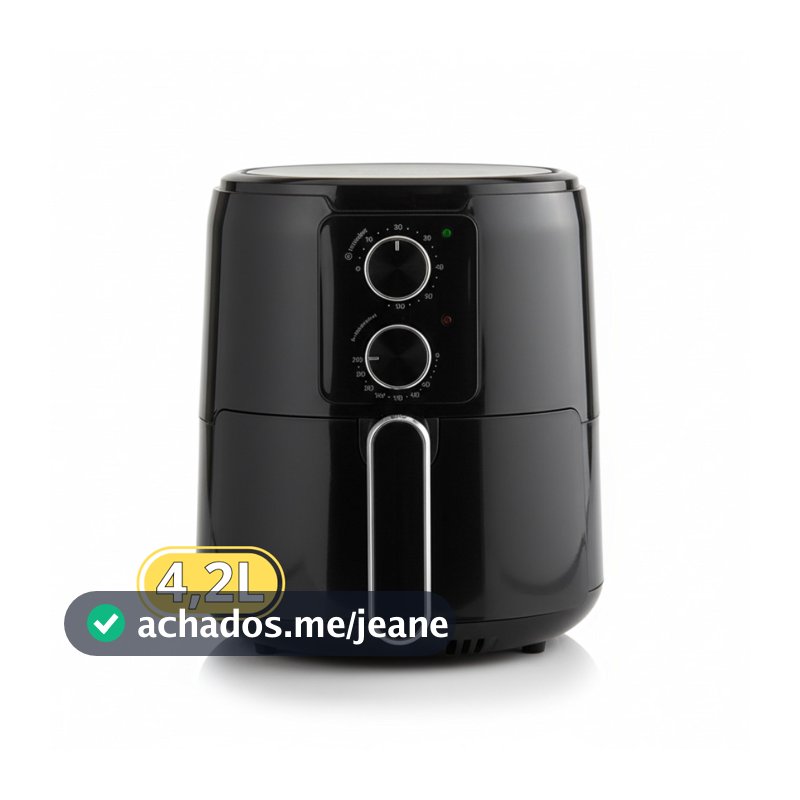 Fritadeira Elétrica Air Fryer Kian AF-103S 4,2L - 1350W - Turbo Air 360° - Preta