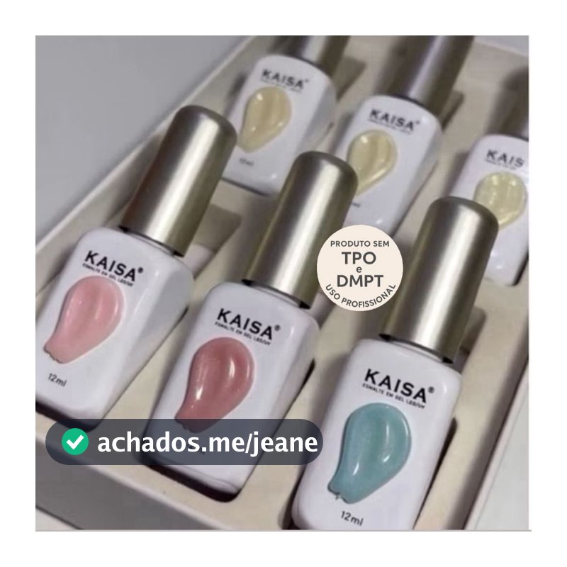 Kit 6 Cores Esmaltes Kaisa Camada Unica Longa Duração Led Uv - Uso Profissional