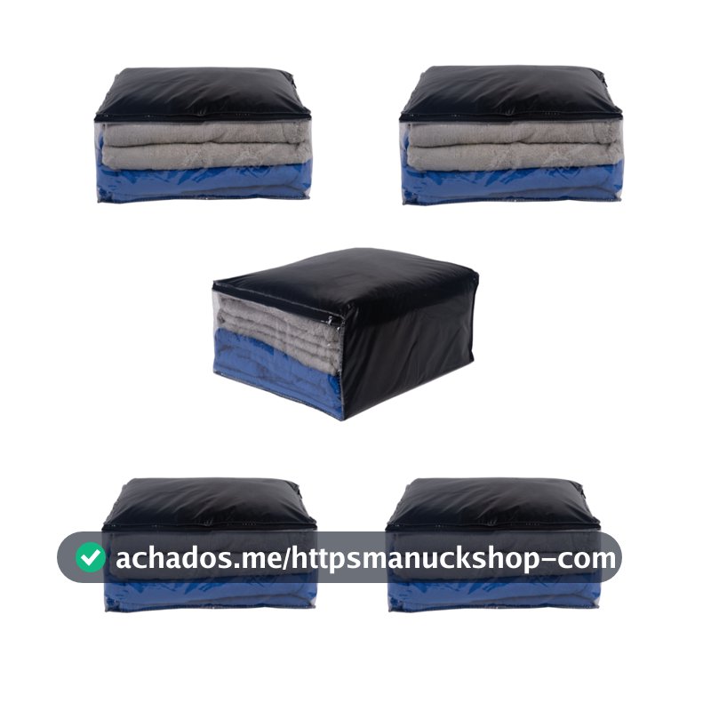 5 Sacos Organizador 45 x 35 x 20 Edredom Roupas Reutilizável Anti Mofo Enxoval Guarda Roupa