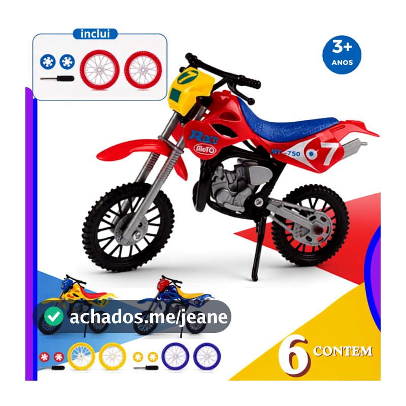 Mini Moto de Dedo – Kit com Acessórios Extras Moto Finger Bike Brinquedo Moto Cross Trilha